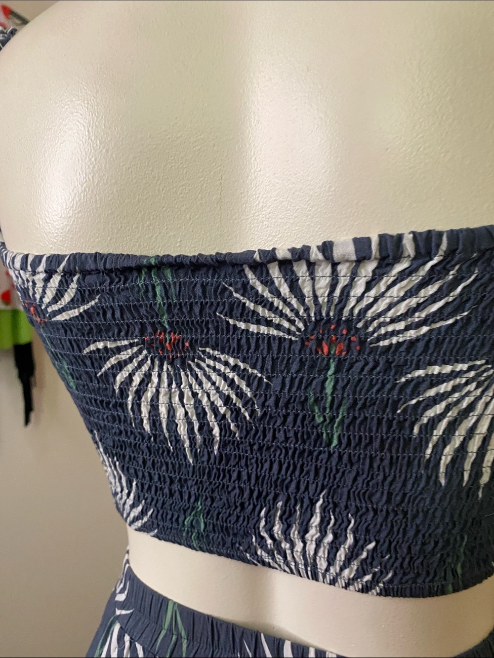 Lulus blue Floral Print boho festival Maxi Skirt & crop top set S - Picture 6 of 13